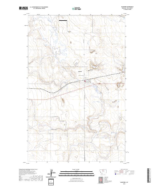 Gildford, MT — USGS 7.5-minute topo (2024)