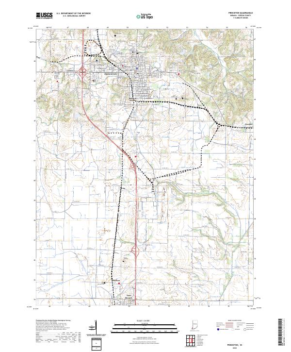 Princeton, IN — USGS 7.5-minute topo (2022)