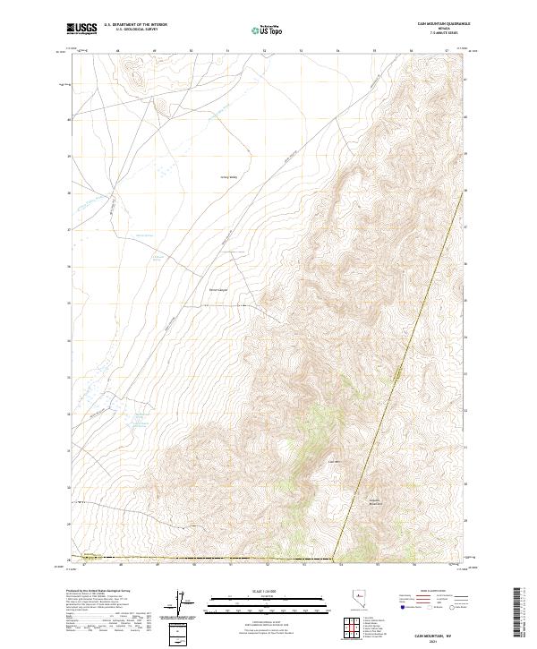Cain Mountain, NV — USGS 7.5-minute topo (2021)