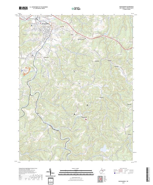 Buckhannon, WV — USGS 7.5-minute topo (2023)