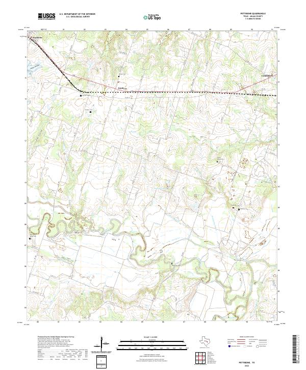 Pettibone, TX — USGS 7.5-minute topo (2022)
