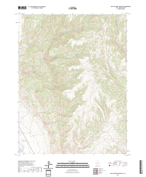Hells Kitchen Canyon SE, UT — USGS 7.5-minute topo (2023)