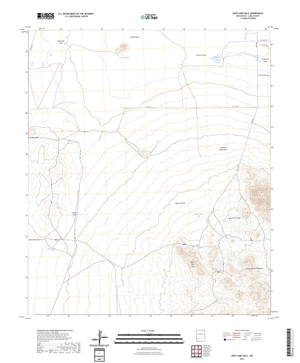 West Lime Hills, NM — USGS 7.5-minute topo (2023)