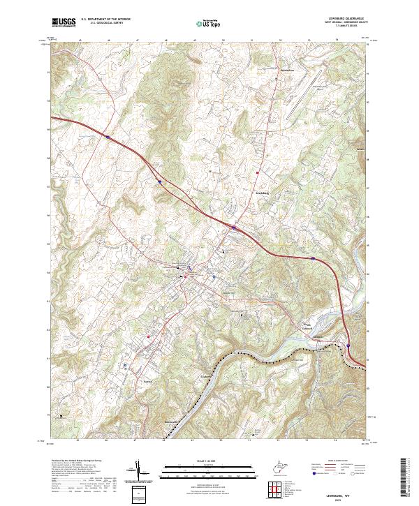 Lewisburg, WV — USGS 7.5-minute topo (2023)