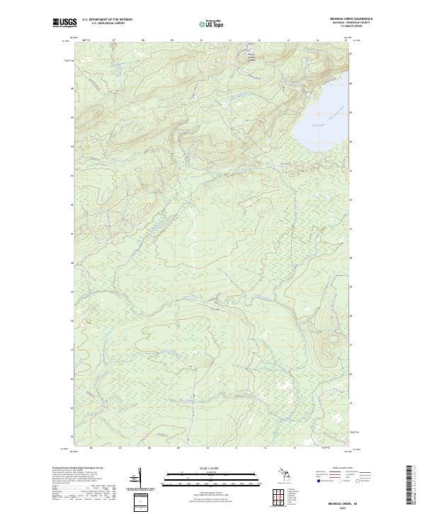 Bruneau Creek, MI — USGS 7.5-minute topo (2023)