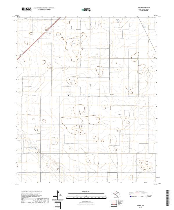 Foster, TX — USGS 7.5-minute topo (2022)