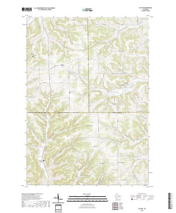Valton, WI — USGS 7.5-minute topo (2022)