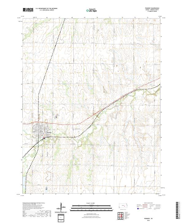 Peabody, KS — USGS 7.5-minute topo (2022)