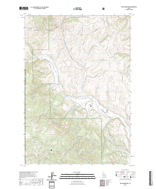 Peck Mountain, ID — USGS 7.5-minute topo (2024)