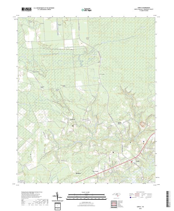 Supply, NC — USGS 7.5-minute topo (2022)