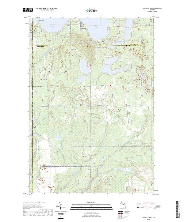 Comstock Hills, MI — USGS 7.5-minute topo (2023)