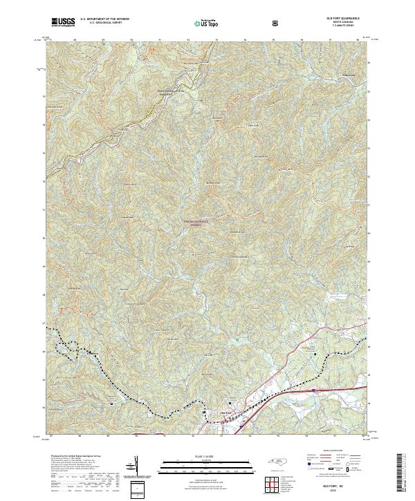 Old Fort, NC — USGS 7.5-minute topo (2022)