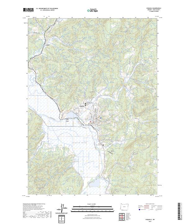 Coquille, OR — USGS 7.5-minute topo (2023)