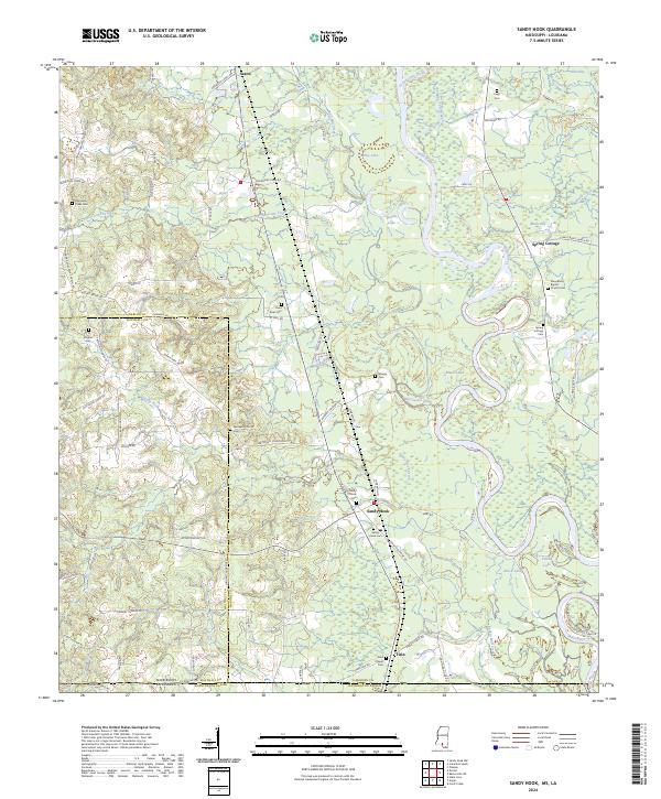 Sandy Hook, MS-LA — USGS 7.5-minute topo (2024)