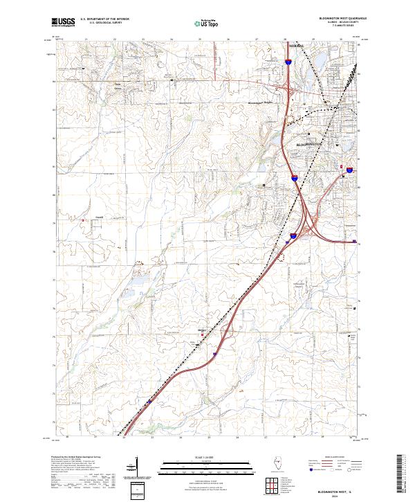 Bloomington West, IL — USGS 7.5-minute topo (2024)