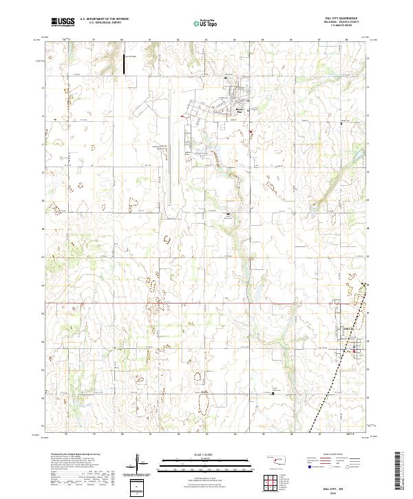 Dill City, OK — USGS 7.5-minute topo (2022)