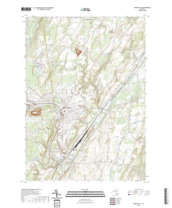 Hudson Falls, NY — USGS 7.5-minute topo (2023)