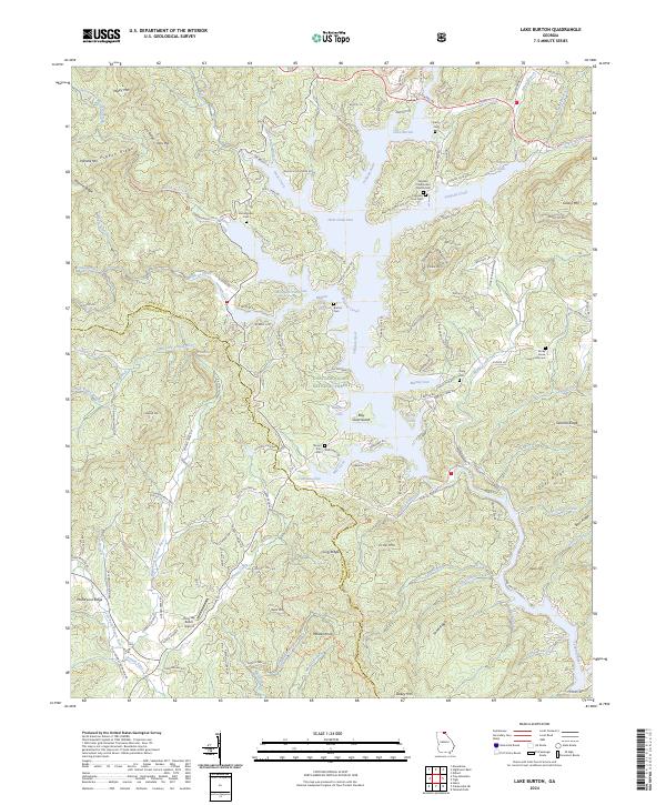 Lake Burton, GA — USGS 7.5-minute topo (2024)