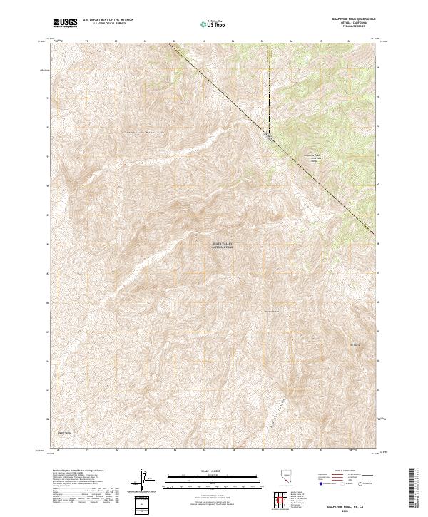 Grapevine Peak, NV-CA — USGS 7.5-minute topo (2021)