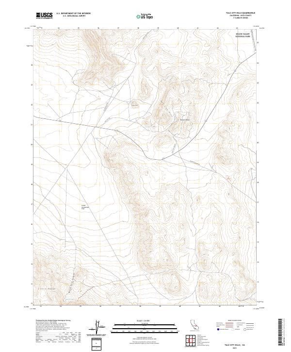 Talc City Hills, CA — USGS 7.5-minute topo (2021)