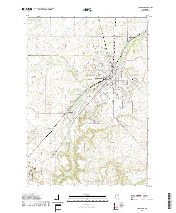 Northfield, MN — USGS 7.5-minute topo (2022)