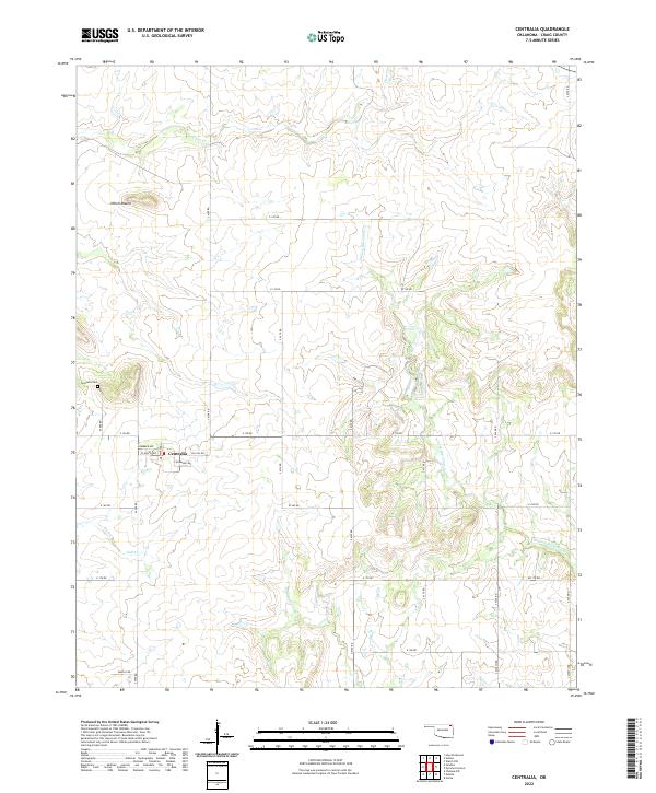 Centralia, OK — USGS 7.5-minute topo (2022)