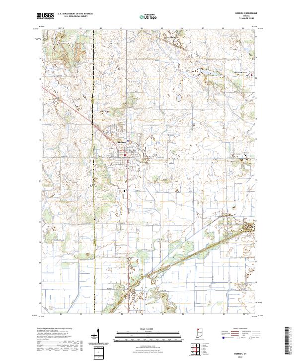 Hebron, IN — USGS 7.5-minute topo (2022)