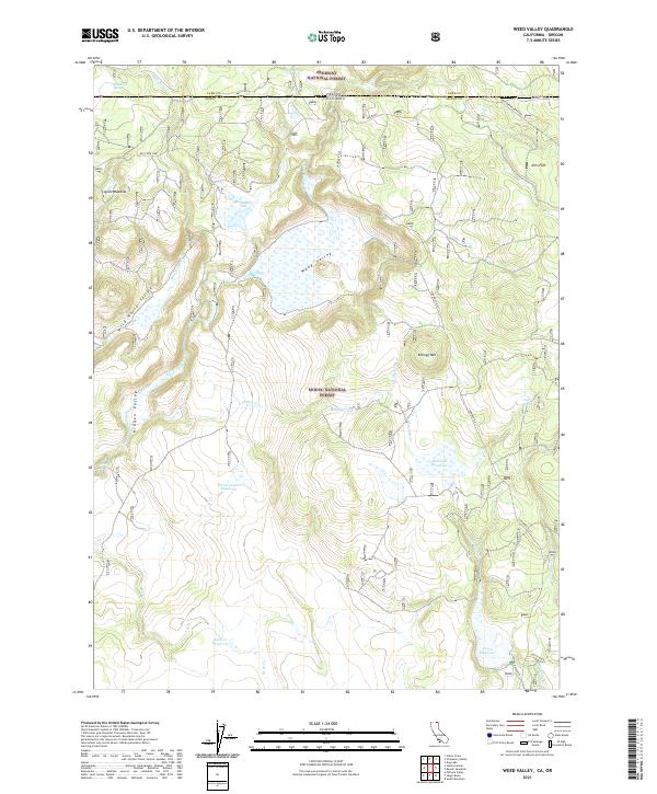 Weed Valley, CA-OR — USGS 7.5-minute topo (2021)