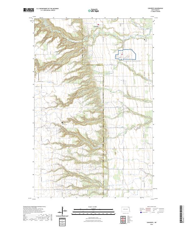 Concrete, ND — USGS 7.5-minute topo (2024)