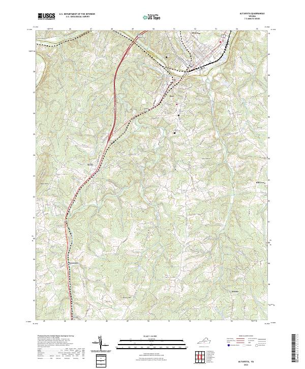Altavista, VA — USGS 7.5-minute topo (2022)
