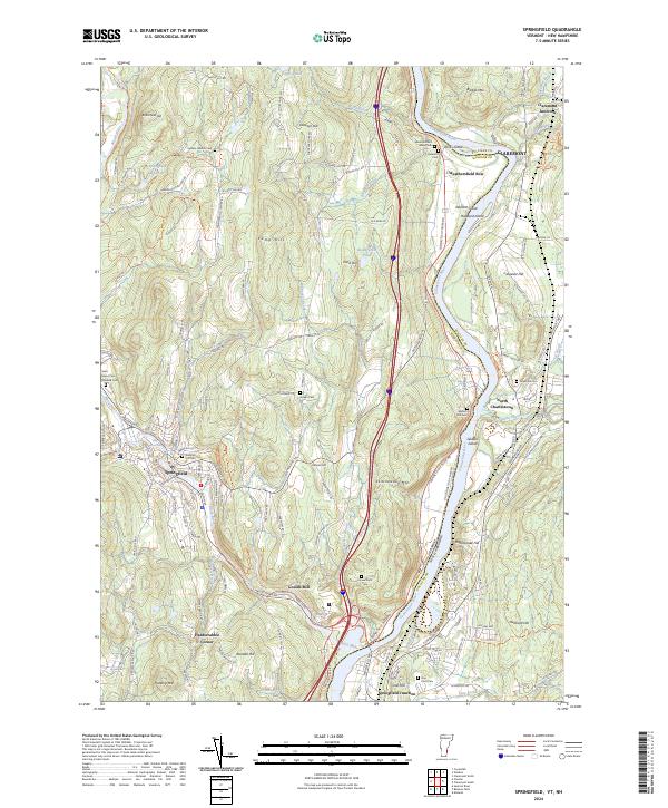 Springfield, VT-NH — USGS 7.5-minute topo (2024)
