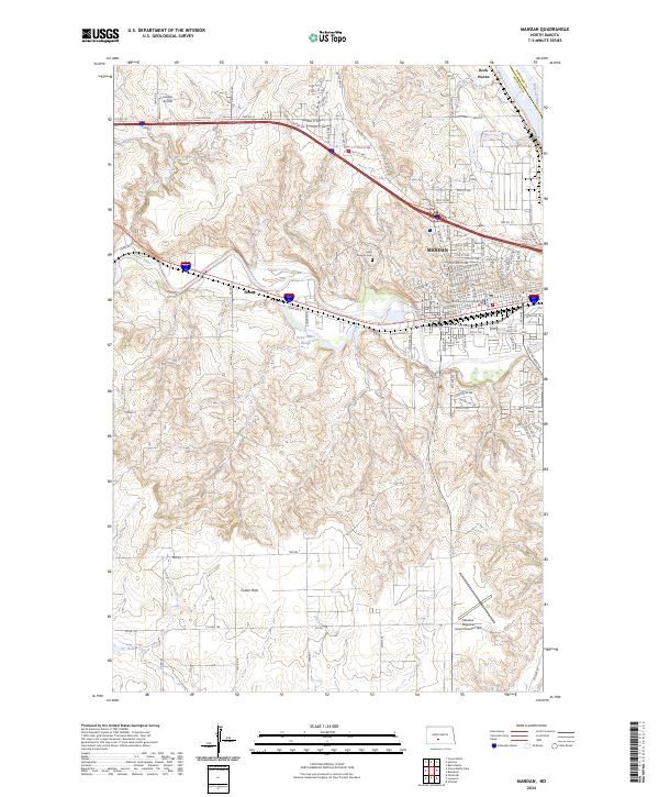 Mandan, ND — USGS 7.5-minute topo (2024)