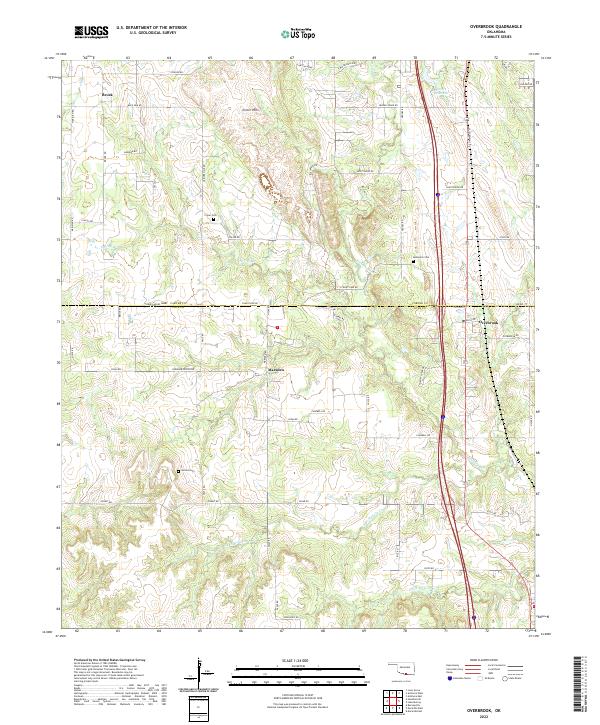 Overbrook, OK — USGS 7.5-minute topo (2022)