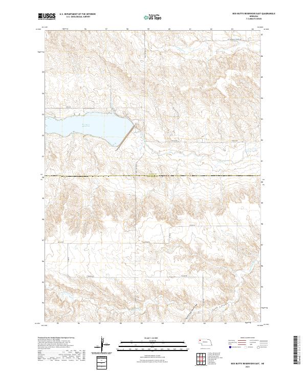 Box Butte Reservoir East, NE — USGS 7.5-minute topo (2021)