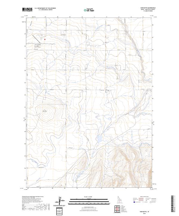 Hub Butte, ID — USGS 7.5-minute topo (2023)