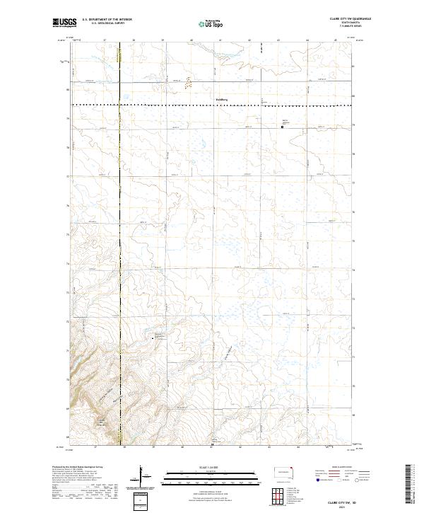Claire City SW, SD — USGS 7.5-minute topo (2021)