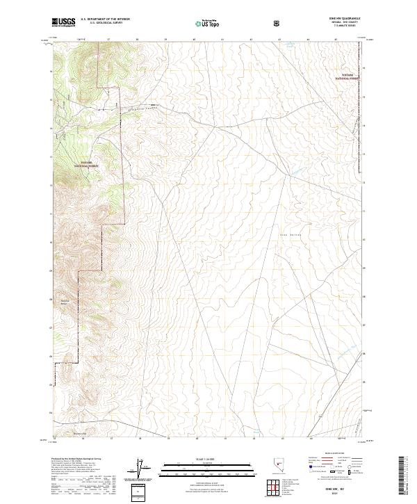 Ione NW, NV — USGS 7.5-minute topo (2021)