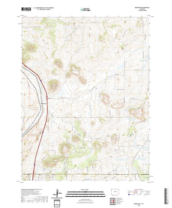Greenland, CO — USGS 7.5-minute topo (2022)