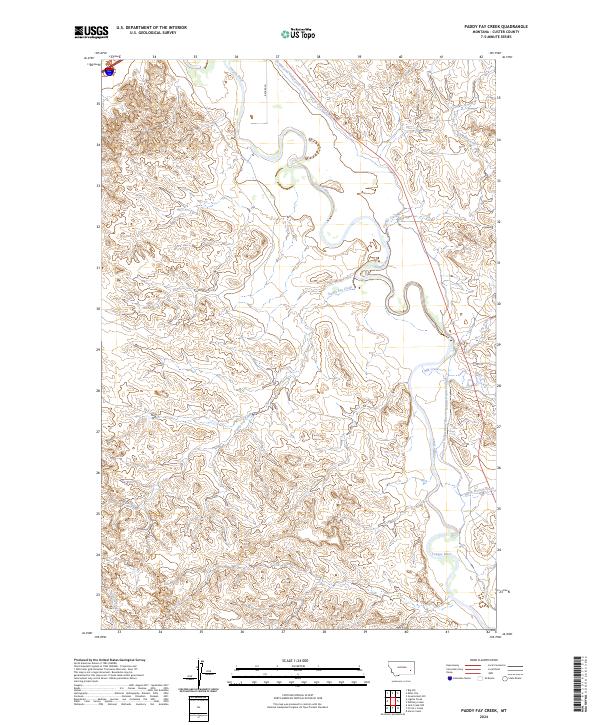Paddy Fay Creek, MT — USGS 7.5-minute topo (2024)