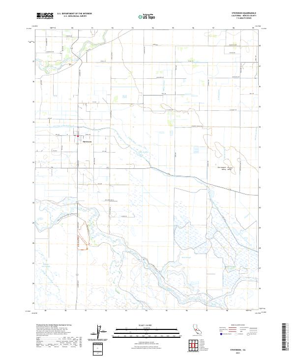 Stevinson, CA — USGS 7.5-minute topo (2021)