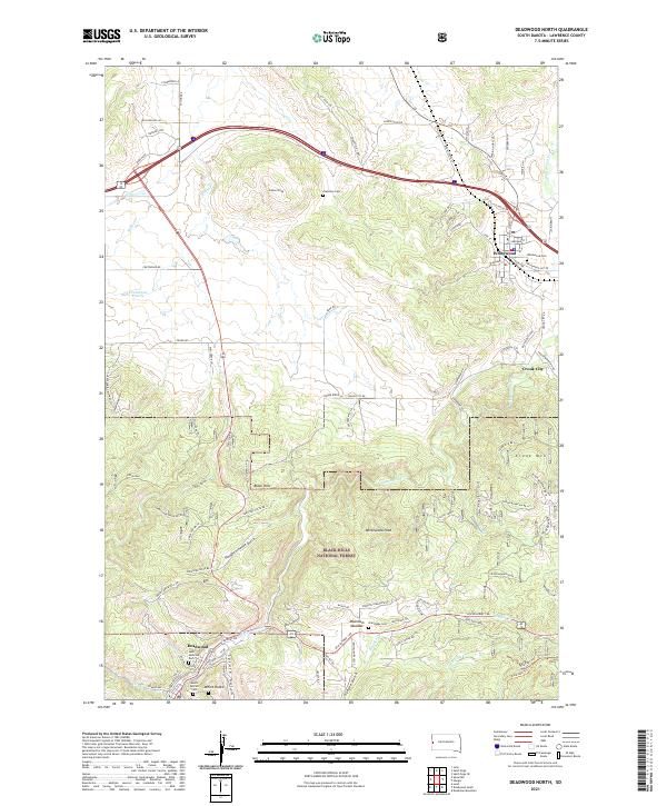 Deadwood North, SD — USGS 7.5-minute topo (2021)