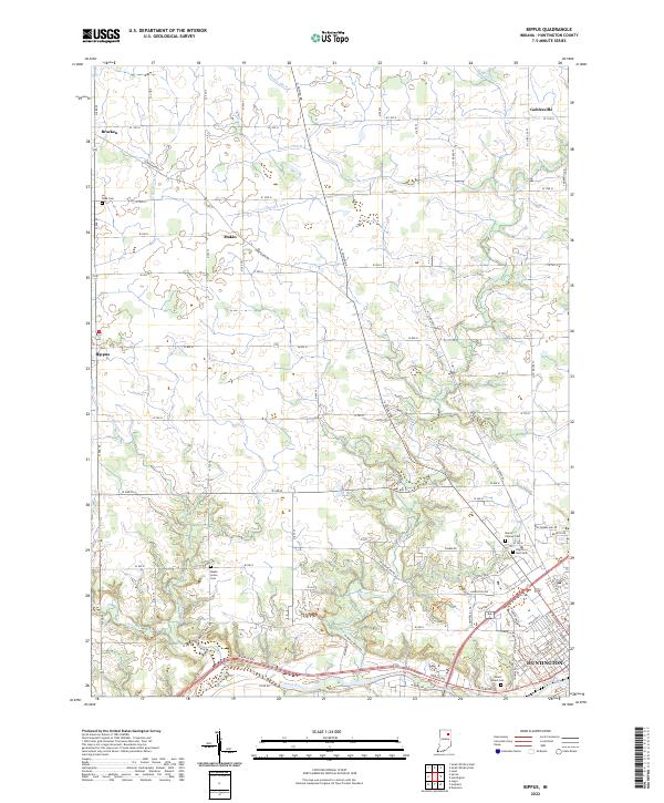 Bippus, IN — USGS 7.5-minute topo (2022)