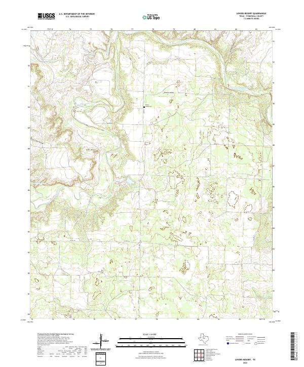 Lovers Resort, TX — USGS 7.5-minute topo (2022)
