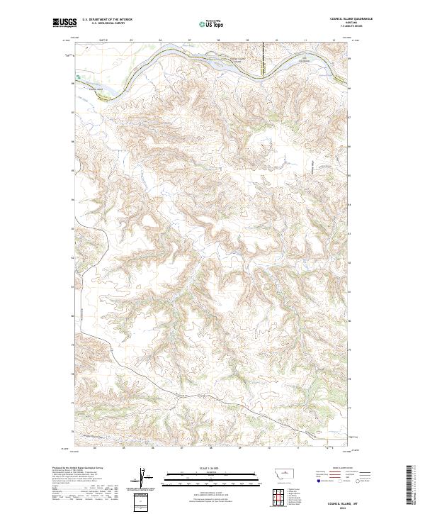 Council Island, MT — USGS 7.5-minute topo (2024)