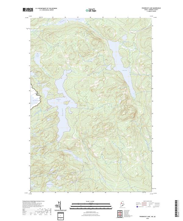 Penobscot Lake, ME-QC — USGS 7.5-minute topo (2024)
