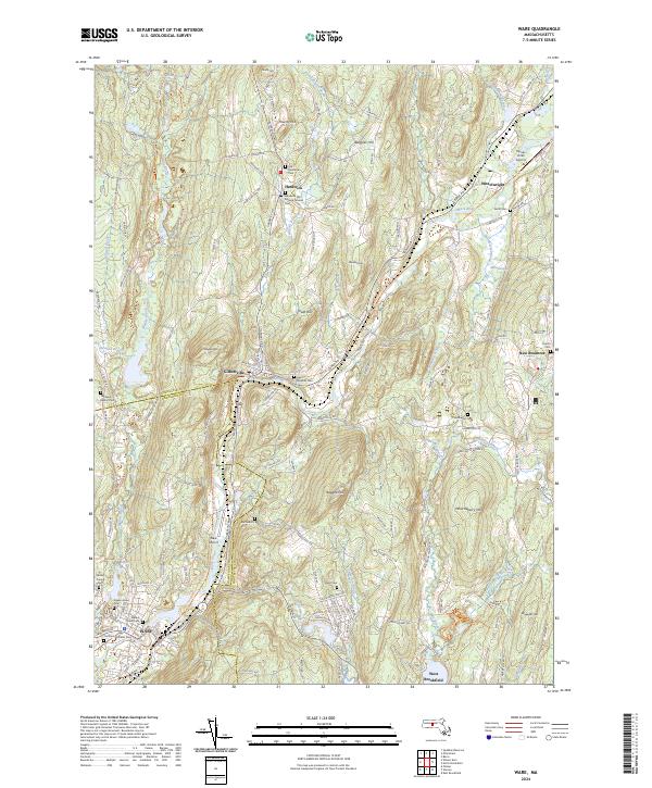Ware, MA — USGS 7.5-minute topo (2024)
