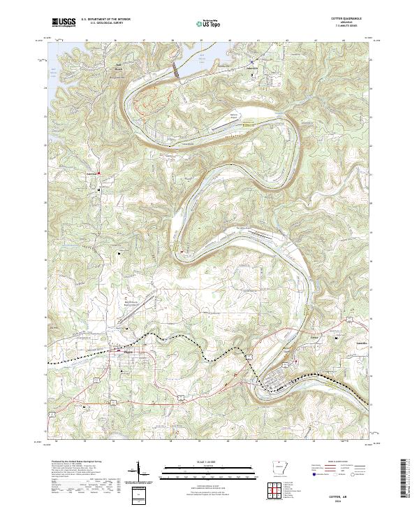 Cotter, AR — USGS 7.5-minute topo (2024)