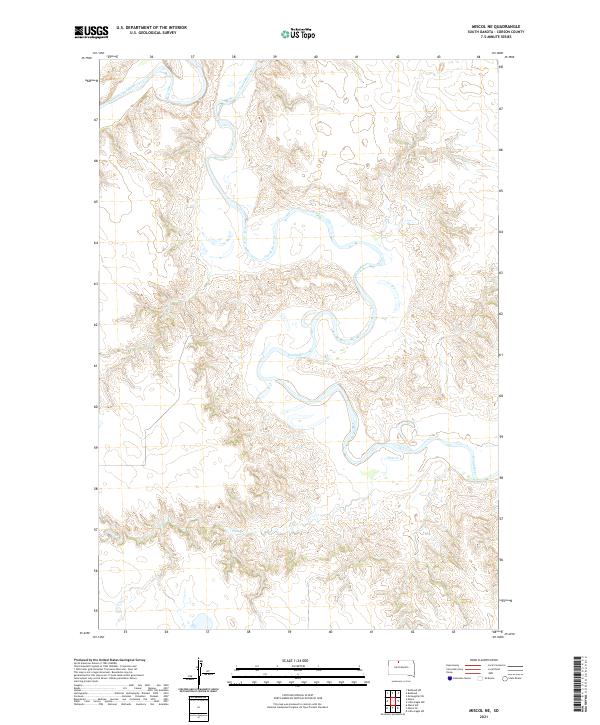 Miscol NE, SD — USGS 7.5-minute topo (2021)
