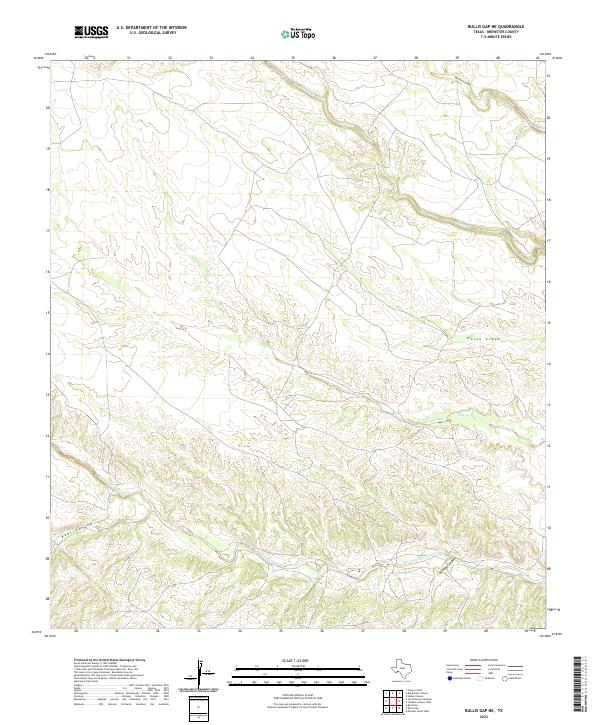 Bullis Gap NE, TX — USGS 7.5-minute topo (2022)