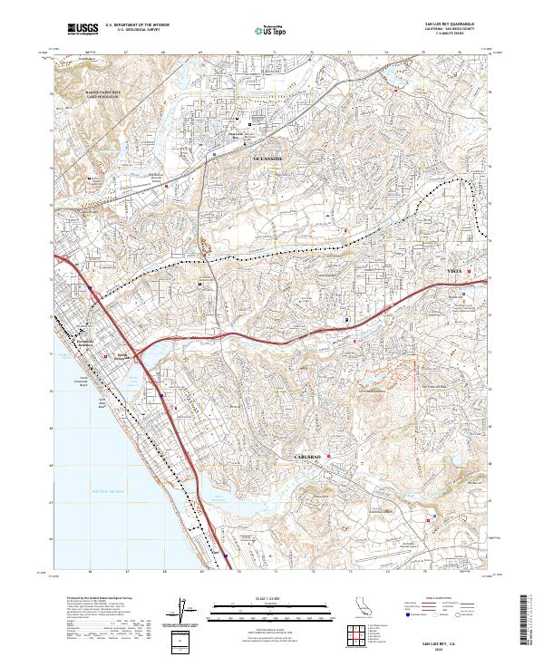 San Luis Rey, CA — USGS 7.5-minute topo (2022)